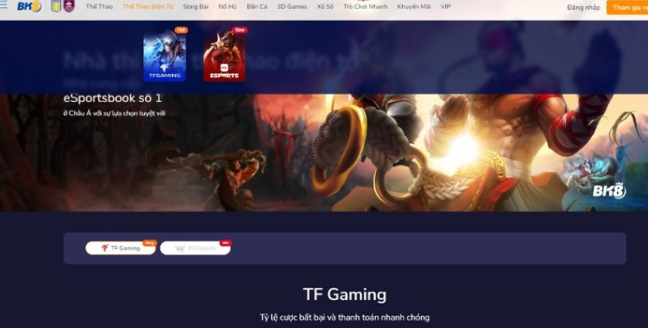 Esport BK8 | Điểm săn thưởng cho tín đồ thể thao điện tử