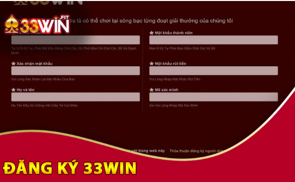 Hướng dẫn các bước đăng kí 33win cho tân thủ